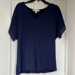 Womens Michael Michael Kors navy blue shirt sleeve top